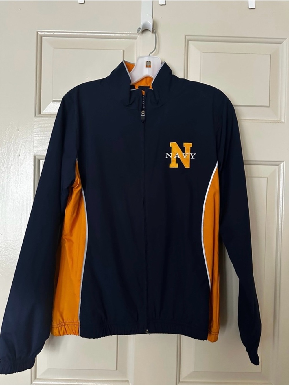 Champion Navy and Gold Logo Track Jacket